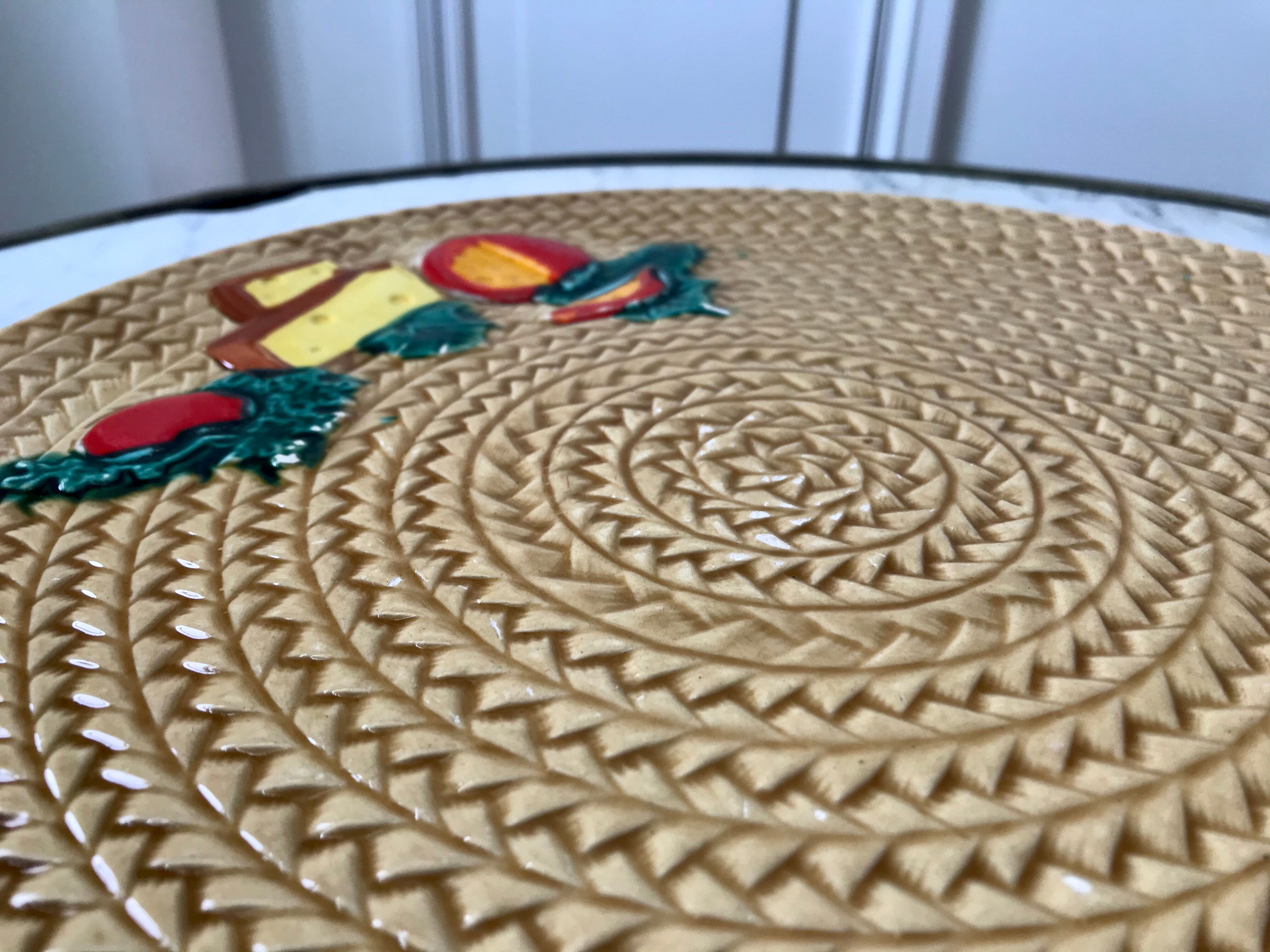 60s wicker style slurry cheese platter