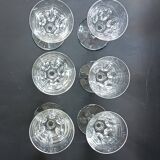 6 crystal stem glasses Cerdagne service Saint Louis vintage