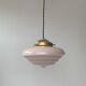 Old art-deco pendant lamp in pink opaline