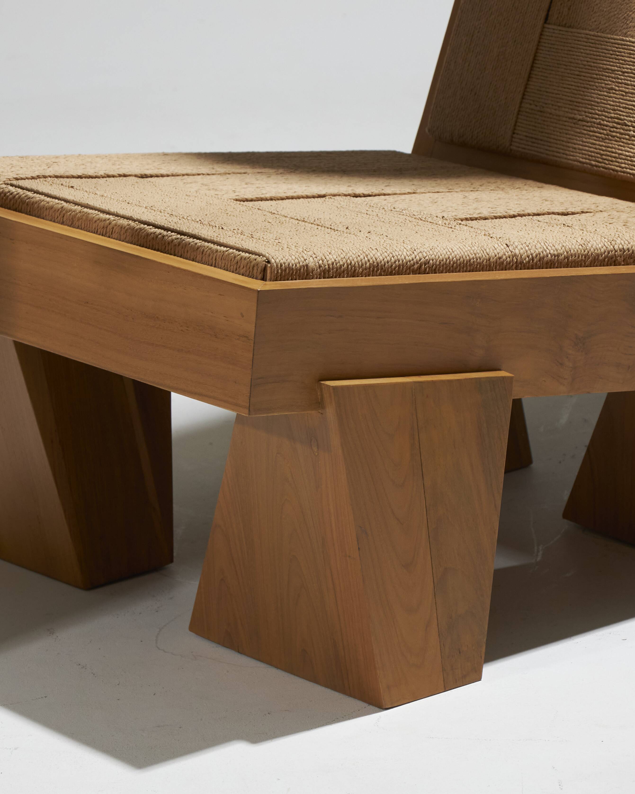 Natural rope block chair