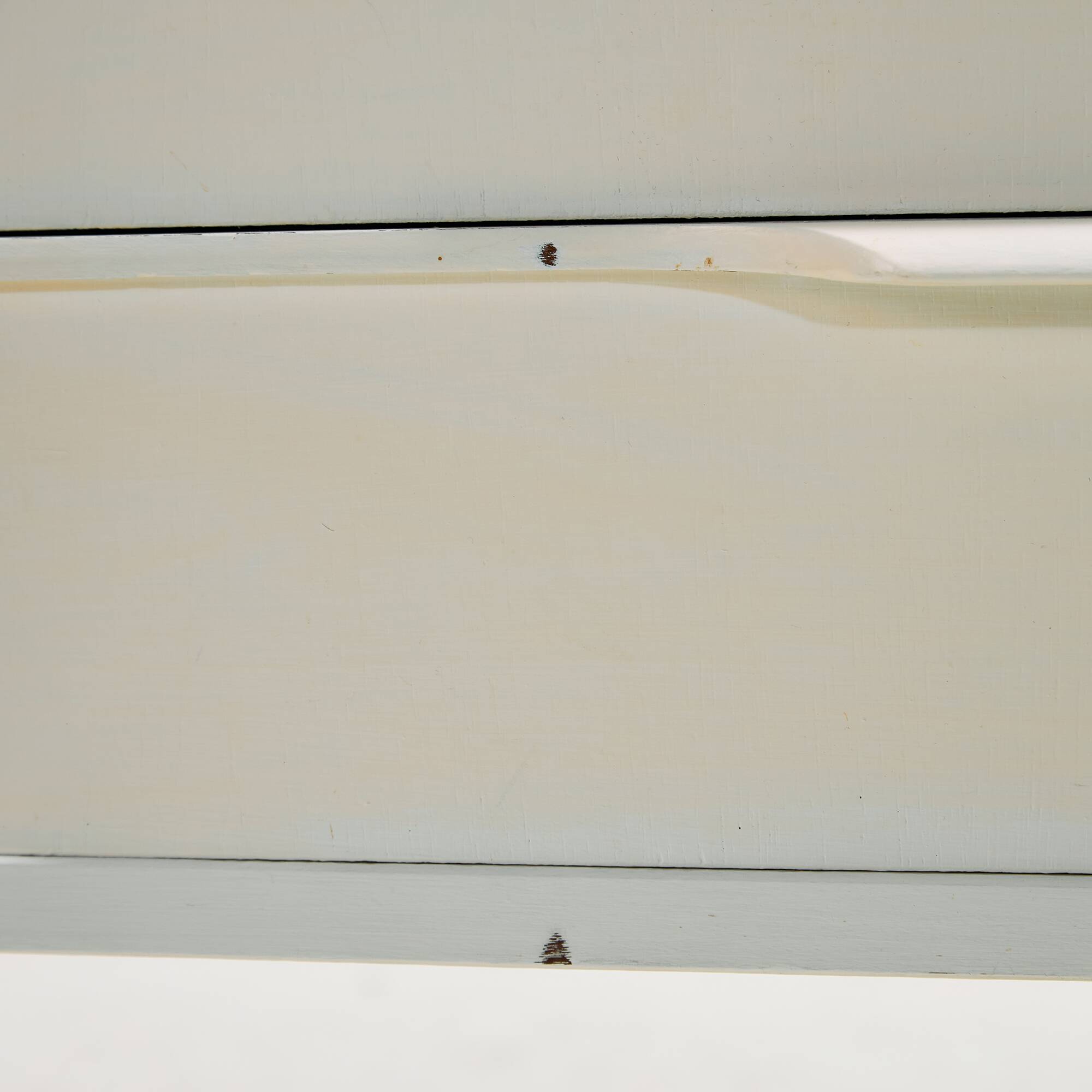 White painted nightstand with three drawers