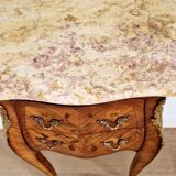 Chest of drawers marquetry Louis XVI style signed Marquant