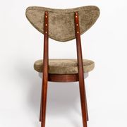 Vintage olive green heart-shaped velvet armchair, Europe, 1960s