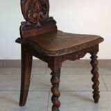 Chair wood carved folk art late 19th century