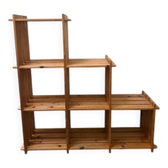 80' pine staircase bookcase shelf
