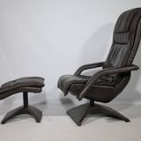 Design Leather Lounge Chair including Ottoman from the 1990s