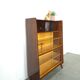 Donker vintage fineer design vitrinekast Jirak, boekenkast