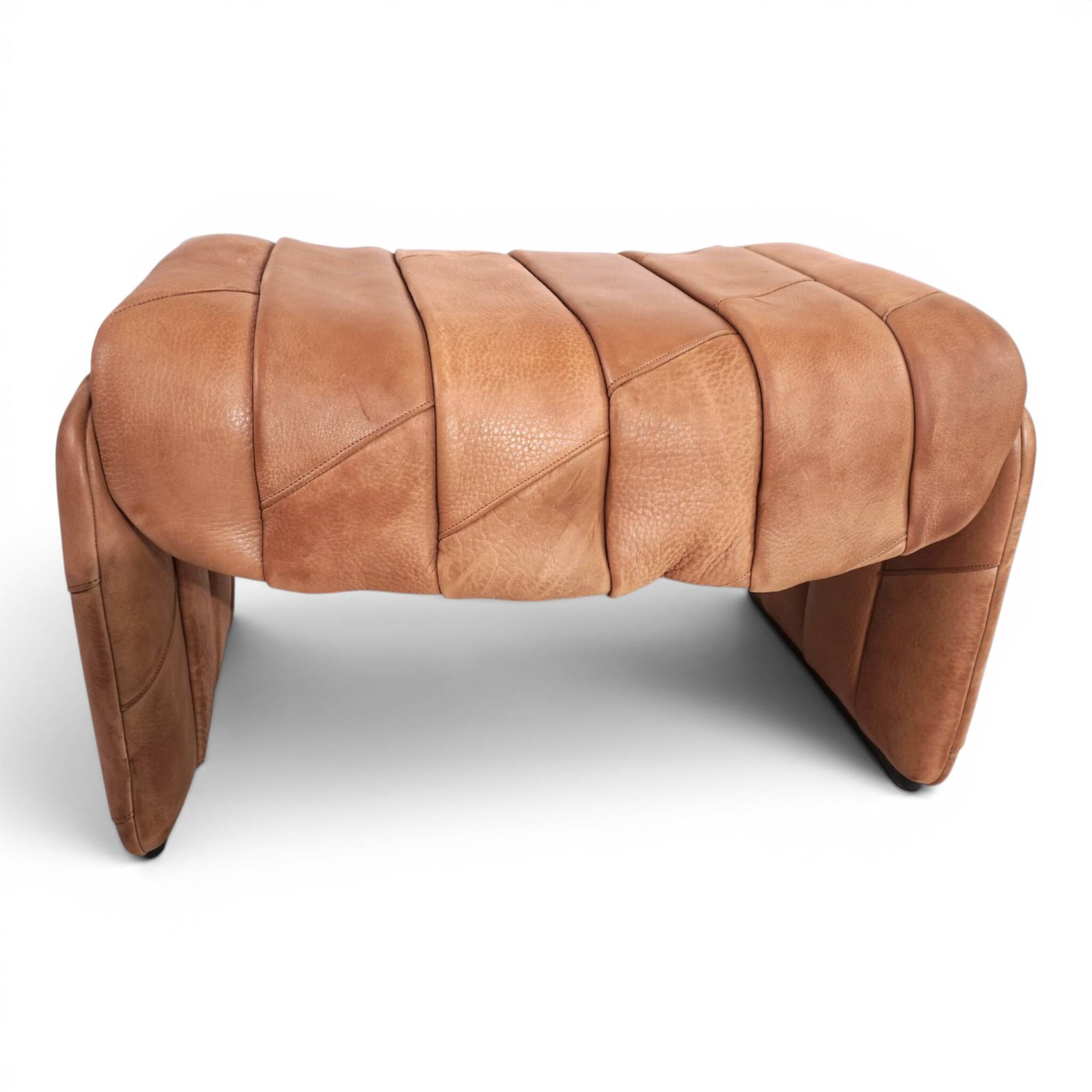 De Sede Ds 50 Buffalo Leather Patchwork Lounge Chair with Ottoman, 1970