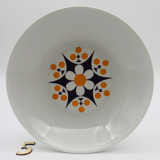 6 hollow plates in bohemian porcelain, 1970s, TK Thun -Czechoslovakia