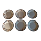 Series of six plates in earthenware BV ceramics South East