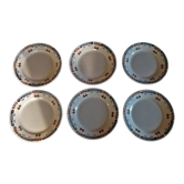 Série de six assiettes en faïence BV céramique Sud Est