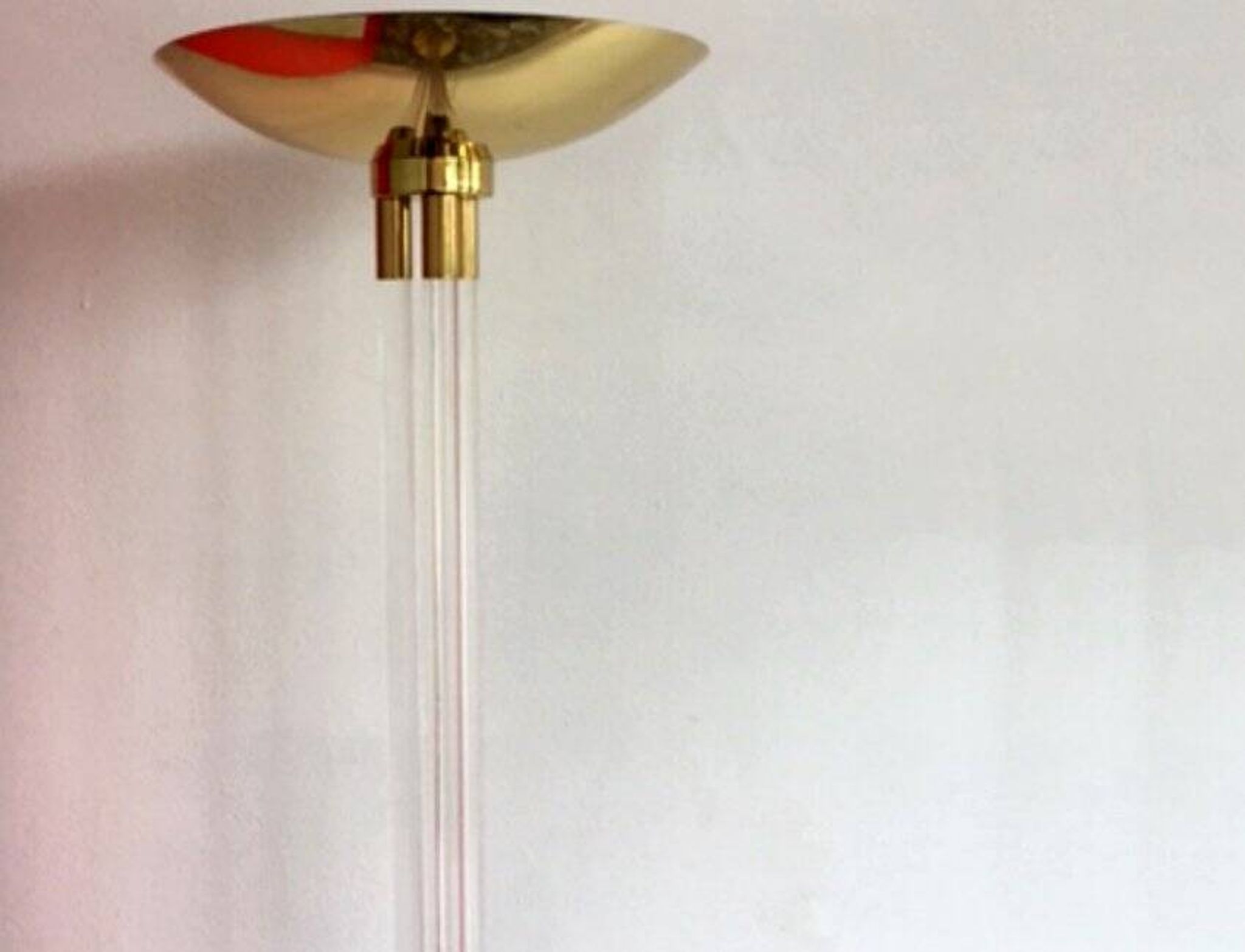 Acrylic and Brass Floor Lamp, Italy, 1970s