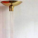 Acrylic and Brass Floor Lamp, Italy, 1970s
