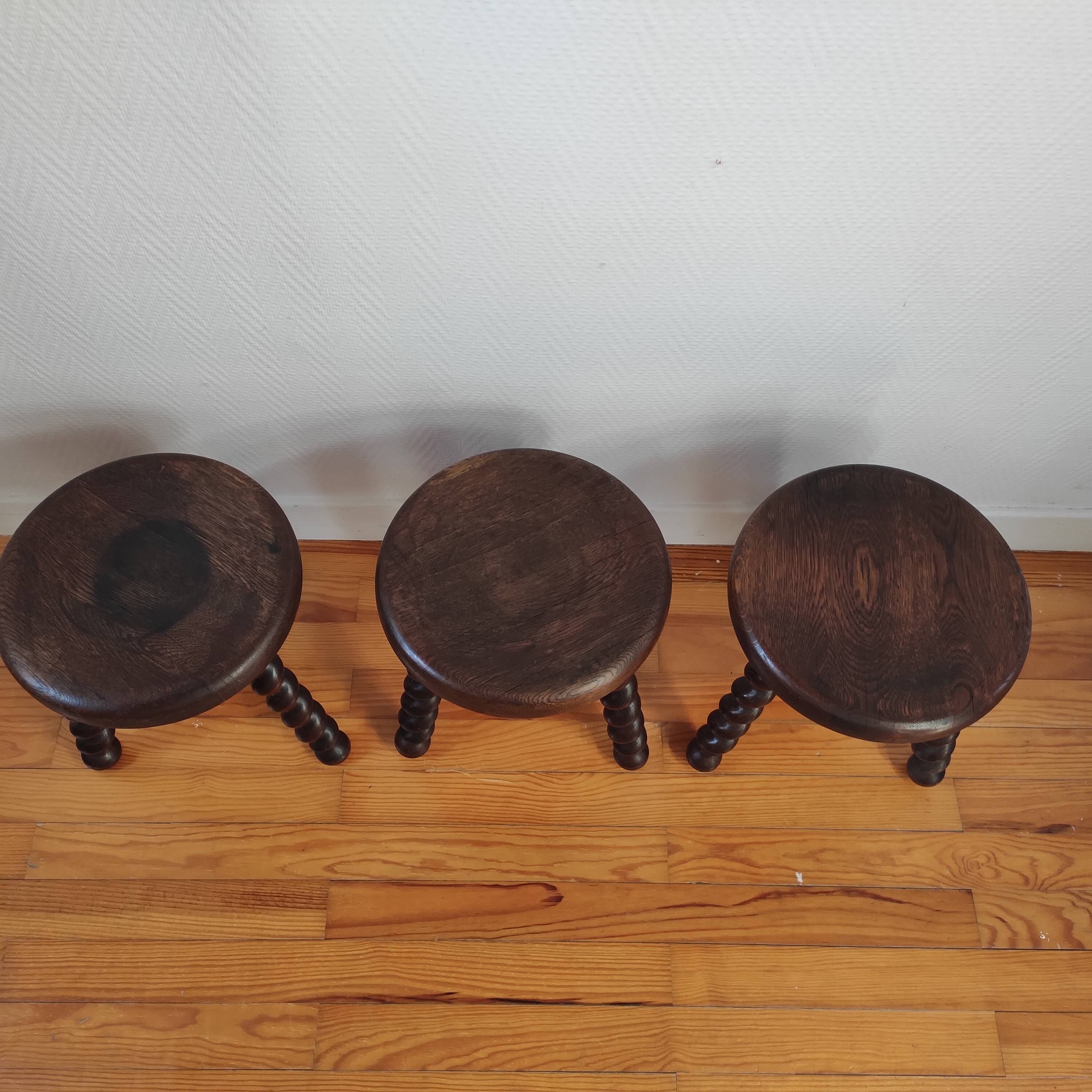 Brutalist tripod stools