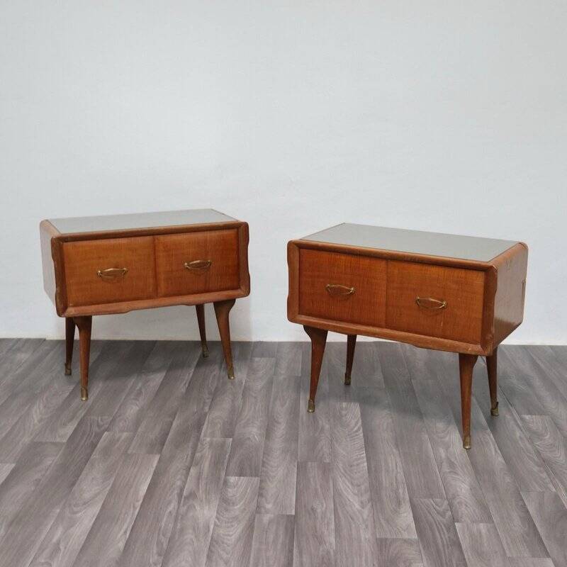 Mid-Century Modern Nightstands in the style of Gio Ponti, 1950s, Set of 2
