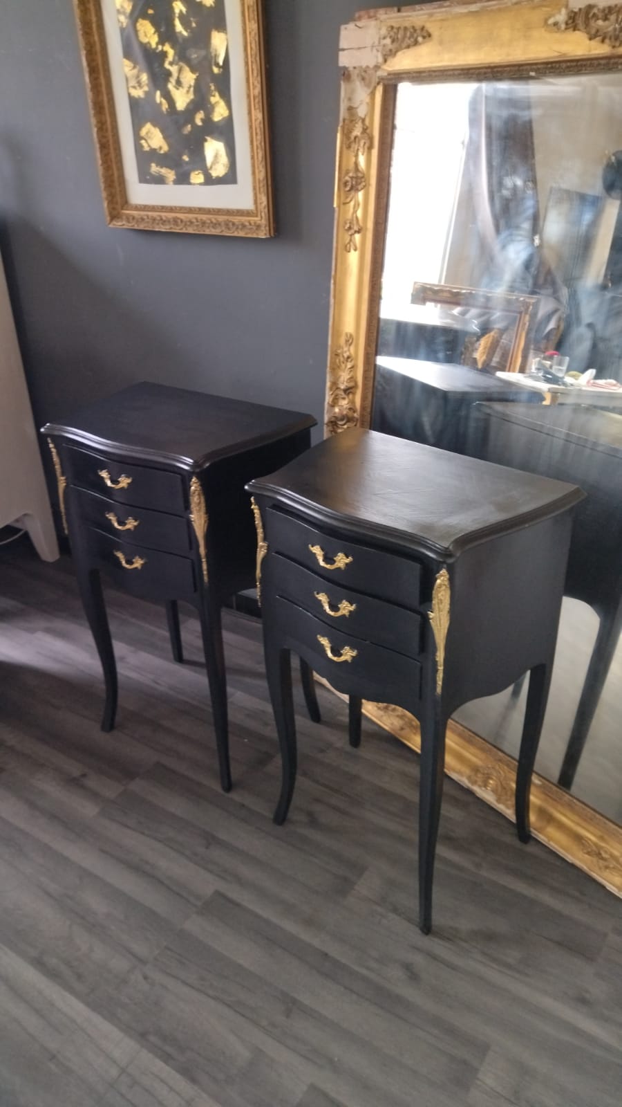 Pair of bedside louis XV style