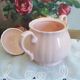 Vintage pink ceramic sugar bowl made by Salins France
