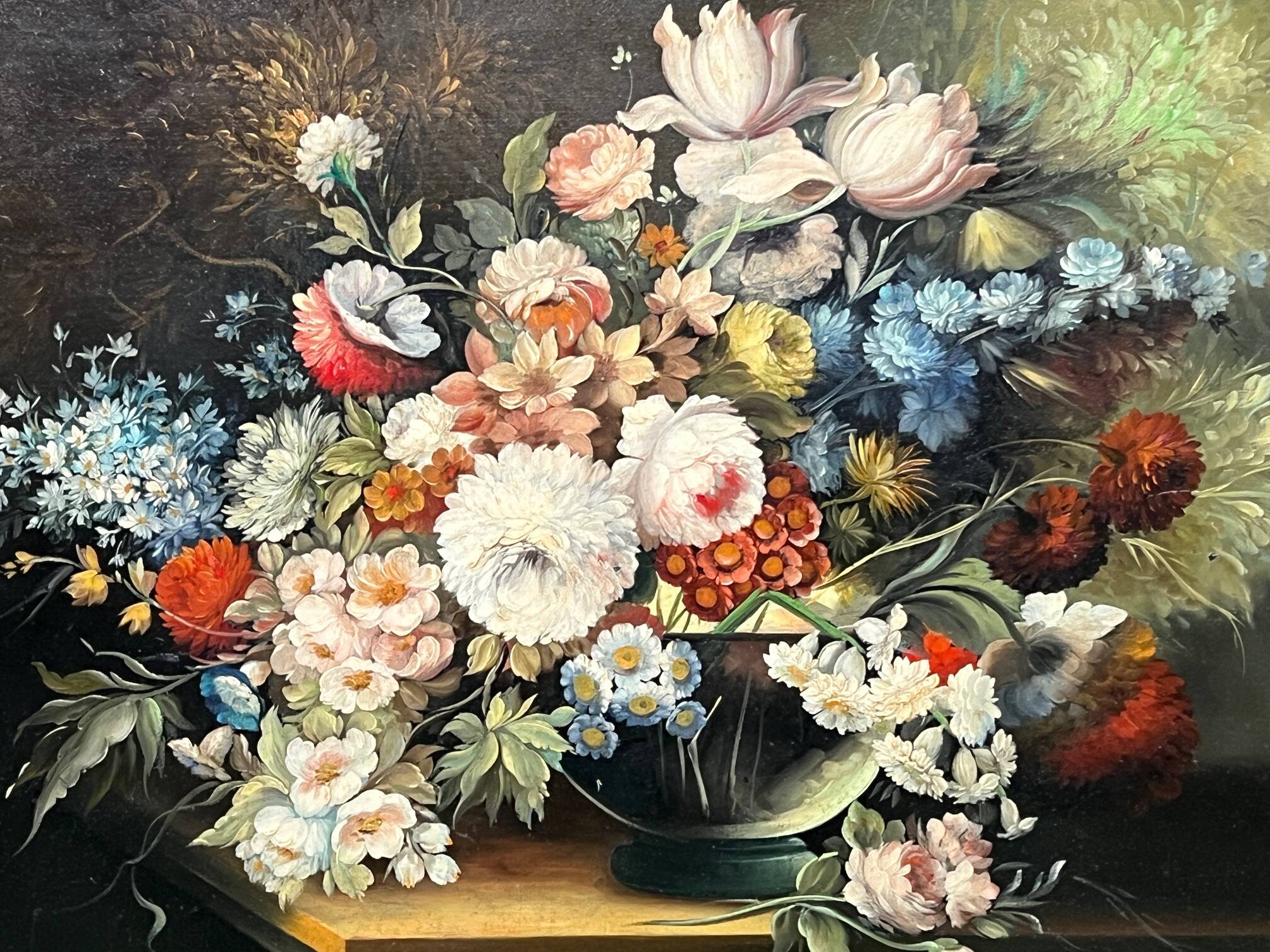 Michele Cicala (1939-1975). Still life signed with flowers in the classic Flemish technique.