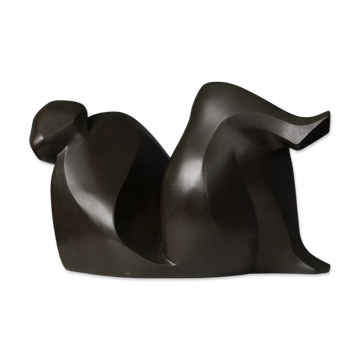 Sculpture abstraite en bronze représentant une figure féminine par Francine Govers, Pays-Bas, années 1990.