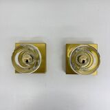 Vintage Peill & Putzler Ice glass Wall Lamp , 1970s