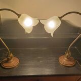 Pair of art nouveau style lamps