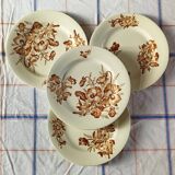 4 assiettes plates en terre de fer Salins