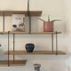 Scandinavian oak and steel shelf