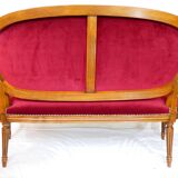 Louis XVI style bench in natural wood