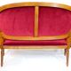 Louis XVI style bench in natural wood