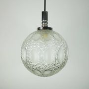 Lustre du milieu du siècle Richard Essig en verre structuré et chrome des années 1960-70.