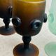 Iranian stemmed glasses in blown glass 1960