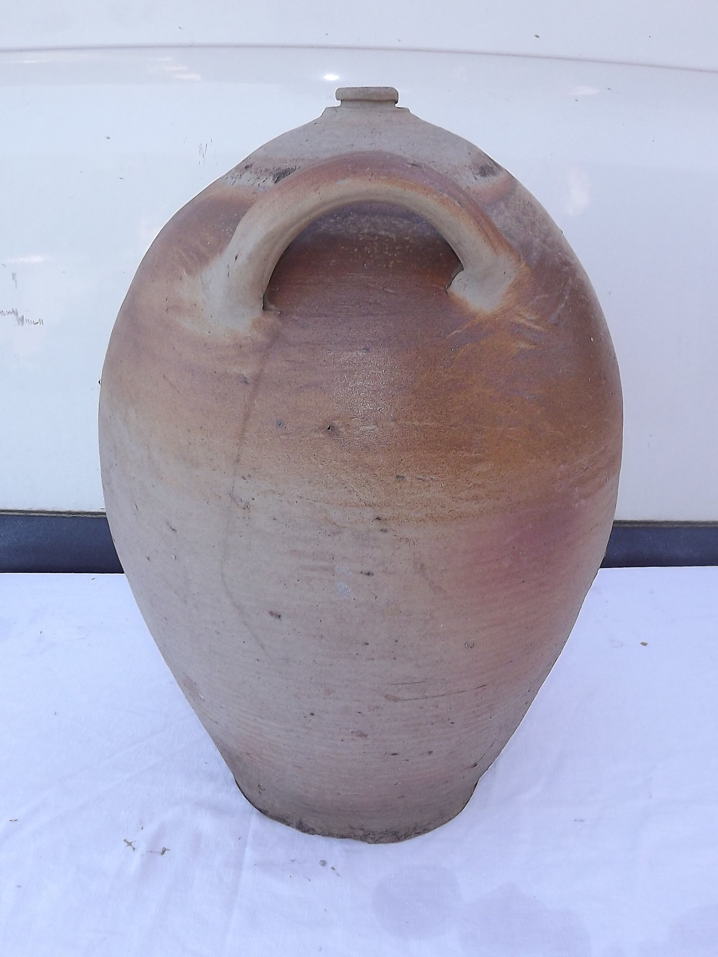 Oil jar in enamelled Grés 19th