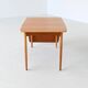 Hans Wegner drop-leaf dining table in beach and teak Denmark 1950