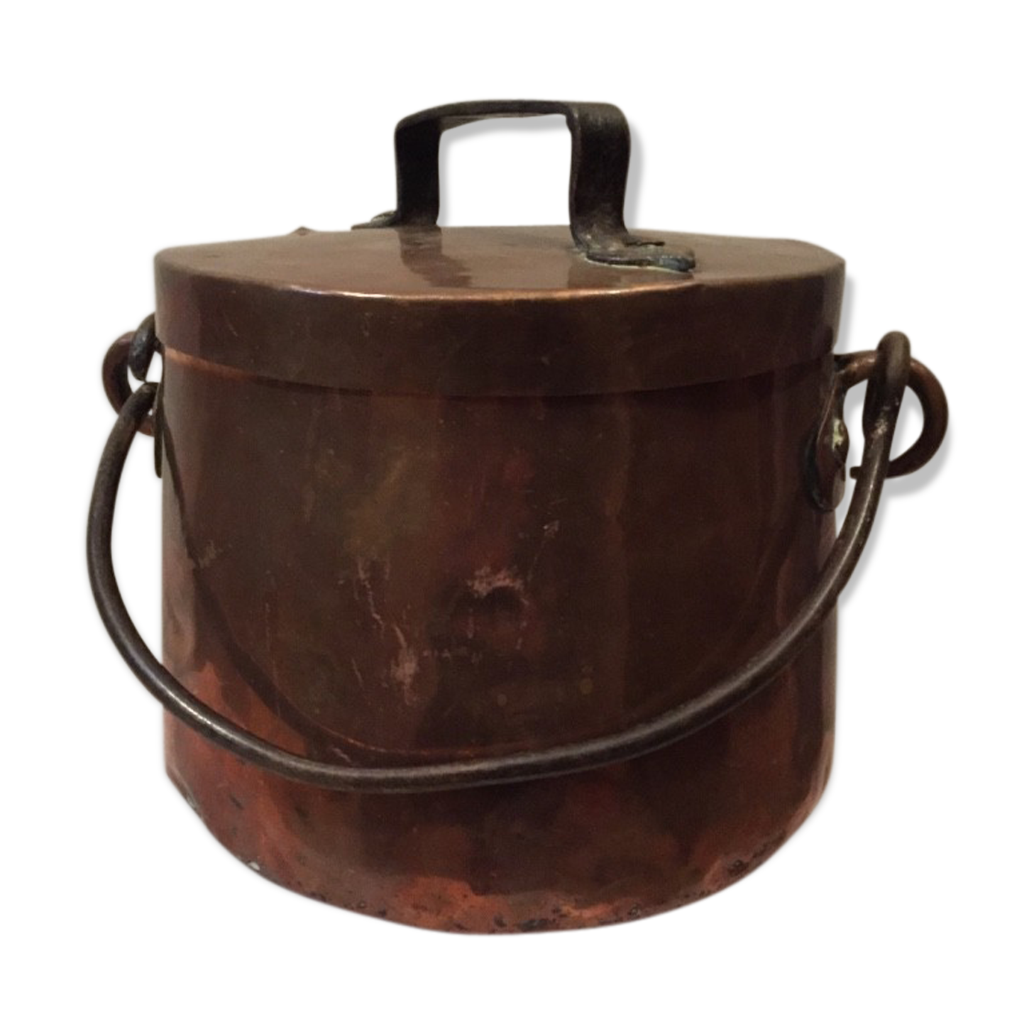 Copper cauldron fireplace pot hides pot deco