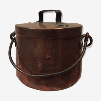 Copper cauldron fireplace pot hides pot deco