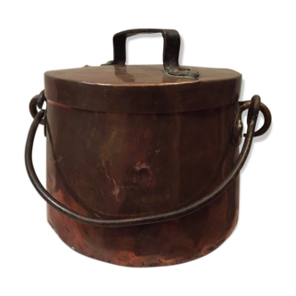 Copper cauldron fireplace pot hides pot deco