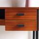 60s modernist style desk in black and mahogany laqué wood