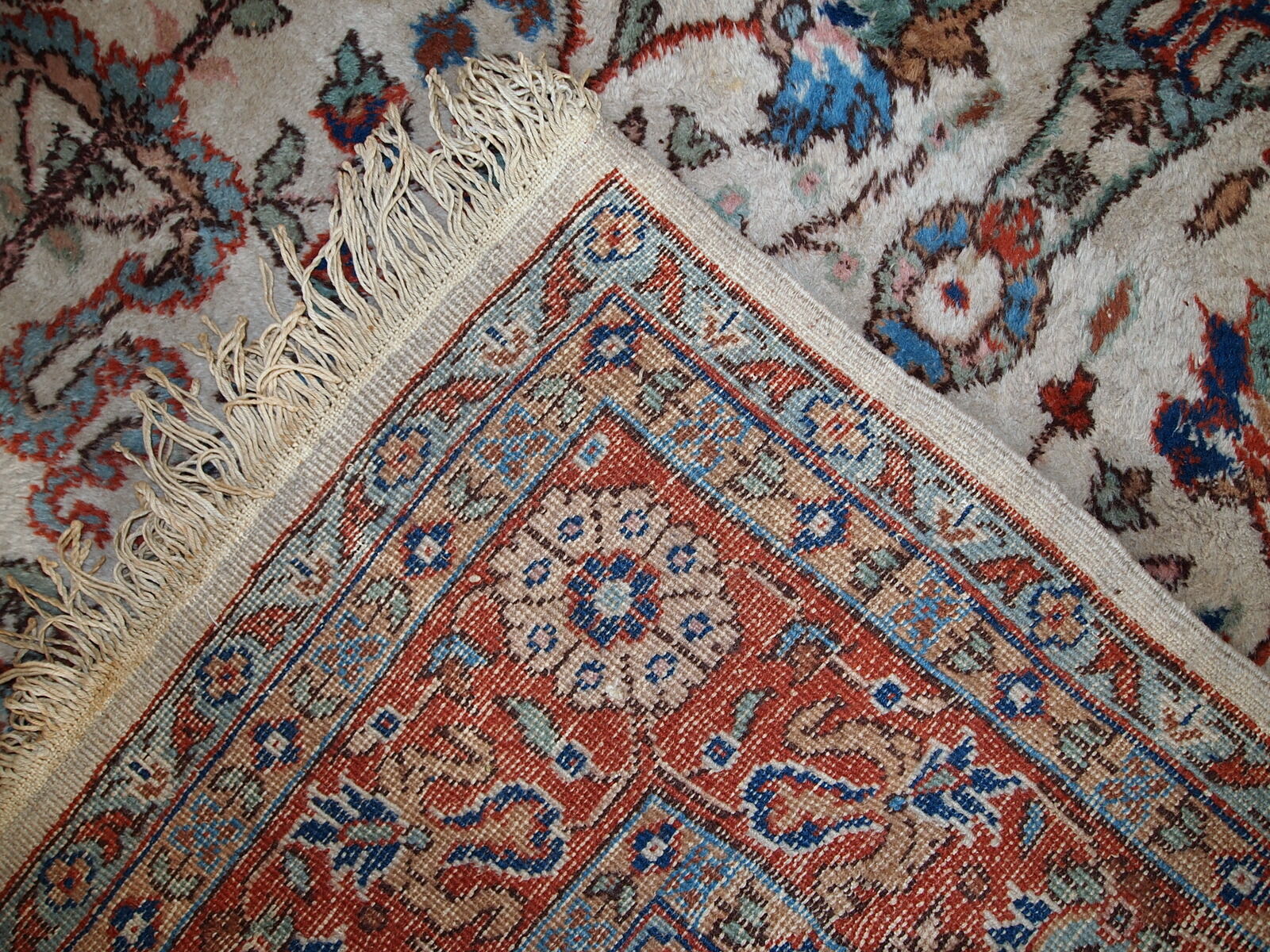 Carpet vintage Persian Mashad done hand 210x334cm 1950 s