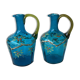 19th century enamelled blown glass liqueur decanters, called Georges Sand