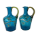 19th century enamelled blown glass liqueur decanters, called Georges Sand