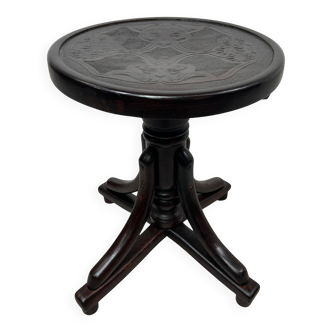 Curved wooden piano chair by Thonet