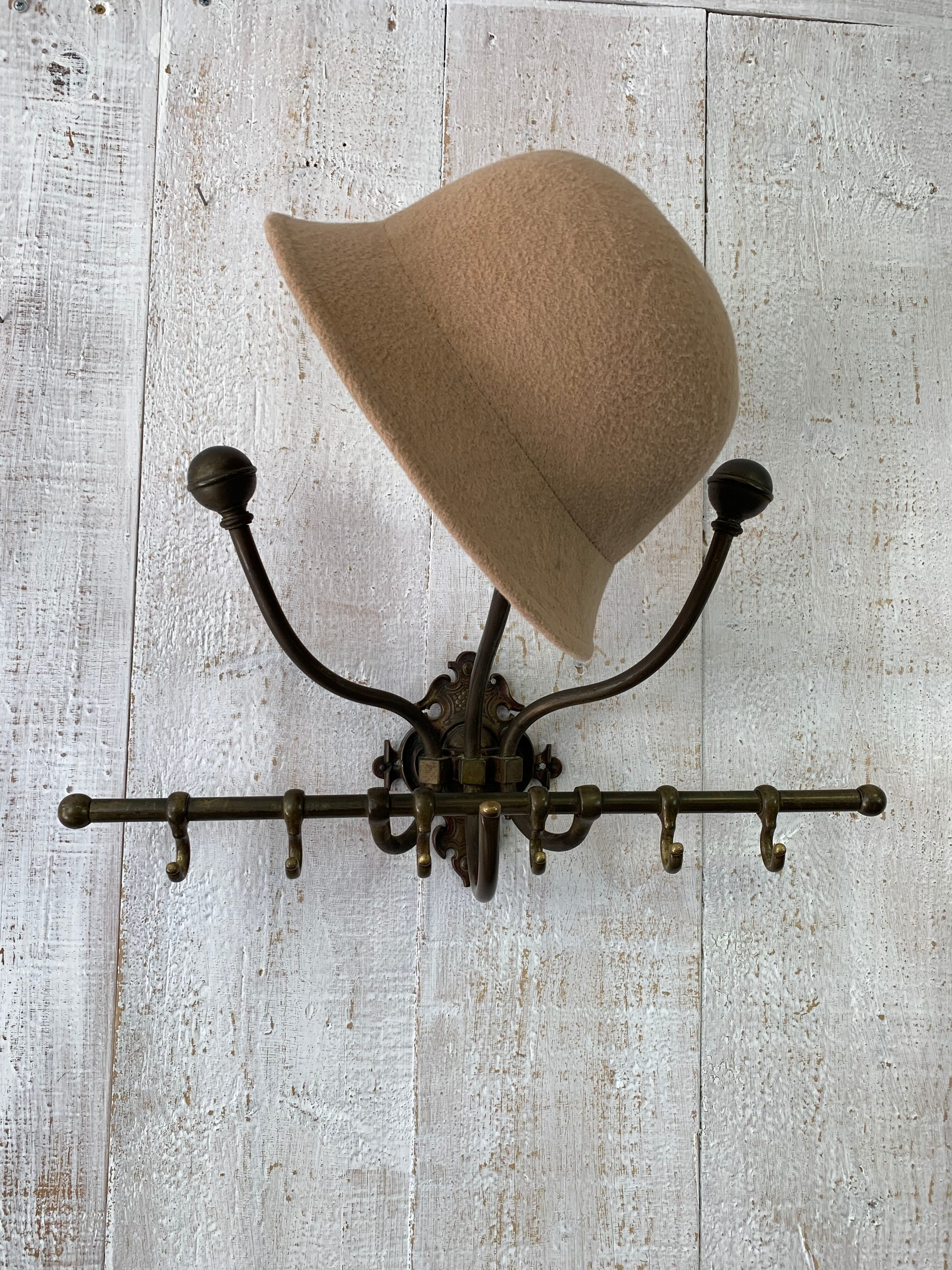 Brass wall coat rack