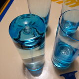 Verres a orangeade coktail bleus turquoise vintage