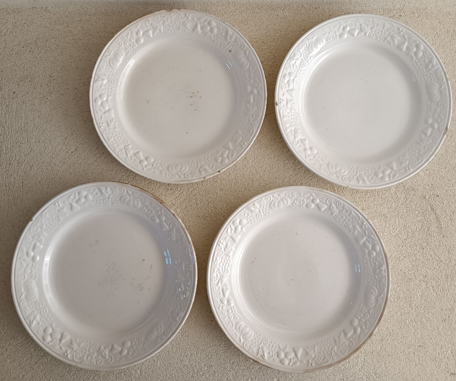 4 plates earth of iron Sarreguemines