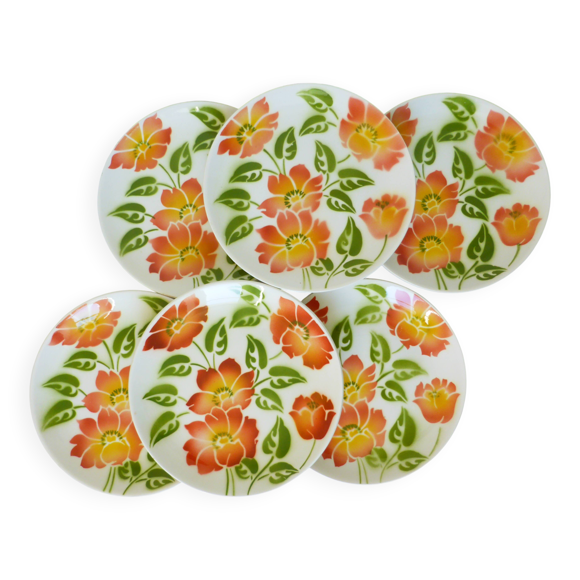6 Moulin des Loups Orchies Ontario pattern dessert plates 210686