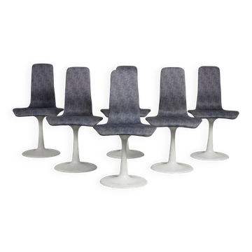 Ensemble de 6 chaises tulipes de l'ère spatiale par Läsko Studioform, Allemagne, années 1970.