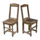 Set of 2 rustic mountain folk art chairs