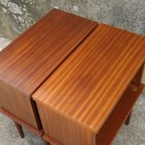 Pair of bedside tables feet spindles 70s