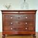 Louis-Philippe XIX walnut commode, twisted columns and marble.