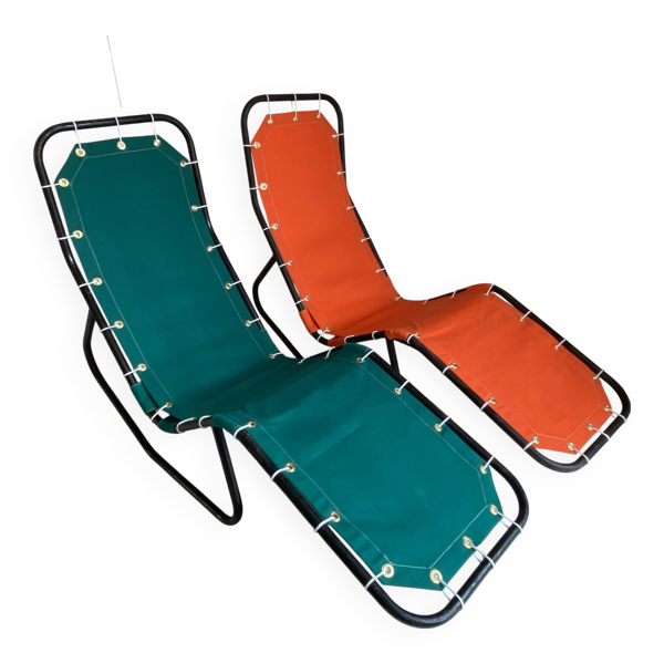 Paire de chaises longues ''Barwa'' de John Waldheim et Edgar Bartolucci 1950